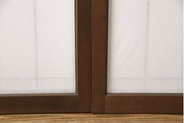 組子障子戸4枚×2セットを新規製作!当店のオーダー建具を参考にご希望のサイズで障子戸を製作。引手を取り付け、プラスチック障子紙を新たに張り、当店商品を参考に着色。(引き戸、建具)