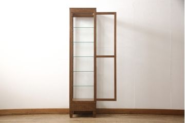 ガラスケースを新規製作!デザインはラフジュ工房オリジナル商品をベースにご希望サイズで製作。色味は明るめの茶色に着色。(ショーケース、陳列棚、飾り棚)