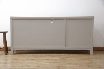 テレビ台を新規製作!3種類のガラスを使用した建具を製作。背面には配線用の穴あけ加工。全体を枯野色にペイント仕上げ。(ローボード、テレビ台、テレビボード、キャビネット、サイドボード)