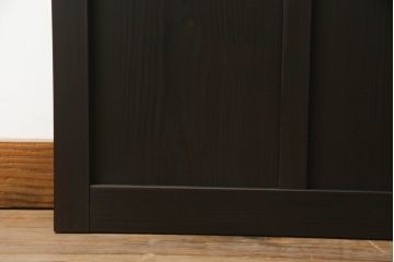 ガラス戸を新規製作!クリアガラスを取り付け、濃い茶色で着色仕上げ。(引き戸、建具)