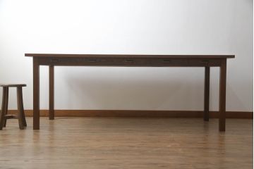 両面引き出し付きの作業台を新規製作!(8人掛けダイニングテーブル、6人掛け)