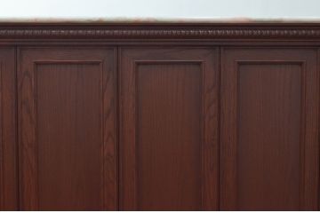 軽井沢カフェ物件で使用するレジカウンターを新規製作!全体のデザインや色もお客様のご希望通りに。(カウンターテーブル、収納棚、戸棚、サイドボード、店舗什器)
