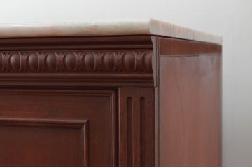 軽井沢カフェ物件で使用するデシャップカウンターを新規製作!全体のデザインや色もお客様のご希望通りに。(カウンターテーブル、収納棚、戸棚、サイドボード、店舗什器)