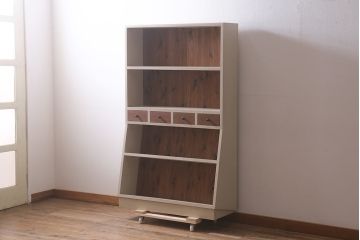 ブックシェルフを新規製作!ヒノキ材、杉材を使用。ペイントを施し、ツートンカラーで仕上げ。(オープンラック、飾り棚、本棚、収納棚)