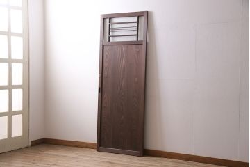 引き戸を新規製作!当店商品を参考にデザイン。麻の葉模様ガラスを組み入れ。表示錠、引き手、戸車を取り付け。(建具)