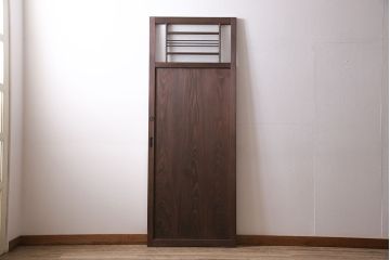 引き戸を新規製作!当店商品を参考にデザイン。麻の葉模様ガラスを組み入れ。表示錠、引き手、戸車を取り付け。(建具)