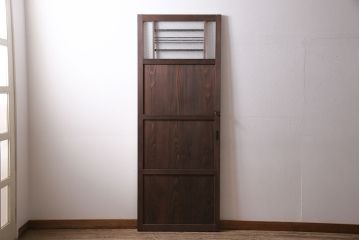 引き戸を新規製作!当店商品を参考にデザイン。麻の葉模様ガラスを組み入れ。表示錠、引き手、戸車を取り付け。(建具)
