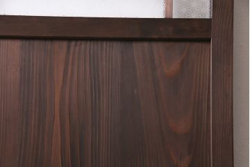引き戸を新規製作!当店商品を参考にデザイン。麻の葉模様ガラスを組み入れ。表示錠、引き手、戸車を取り付け。(建具)