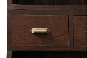 薄型ブックシェルフを新規製作!ヒノキ材、杉材を使用。かぶせタイプの取っ手を取り付け。(飾り棚、収納棚、オープンラック)
