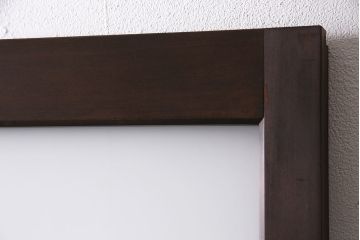 大正ロマンなガラス戸を新規製作!色ガラス、花菱模様ガラス、すりガラスを組み入れ。濃い茶色で着色し仕上げ。(引き戸、建具)