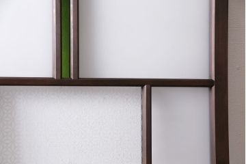 大正ロマンなガラス戸を新規製作!色ガラス、花菱模様ガラス、すりガラスを組み入れ。濃い茶色で着色し仕上げ。(引き戸、建具)