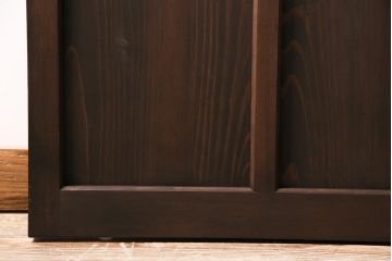大正ロマンなガラス戸を新規製作!色ガラス、花菱模様ガラス、すりガラスを組み入れ。濃い茶色で着色し仕上げ。(引き戸、建具)