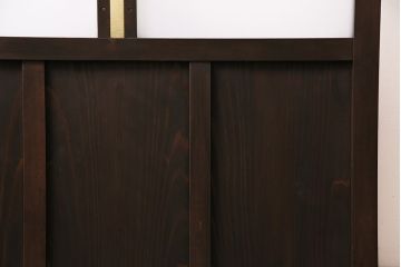 大正ロマンなガラス戸を新規製作!色ガラス、花菱模様ガラス、すりガラスを組み入れ。濃い茶色で着色し仕上げ。(引き戸、建具)