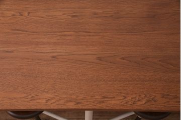 格納スツール8脚付きテーブルを新規製作!アンティークホワイトのペイント仕上げ。(ダイニングテーブル、作業台、椅子)