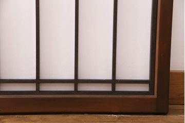 組子障子戸4枚を新規製作!当店商品を参考にデザイン。引き手を取り付け。濃い茶色で着色し仕上げ。(引き戸、建具)