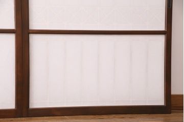 組子障子戸4枚を新規製作!当店商品を参考にデザイン。引き手を取り付け。濃い茶色で着色し仕上げ。(引き戸、建具)