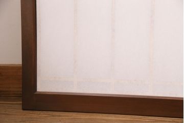 組子障子戸4枚を新規製作!当店商品を参考にデザイン。引き手を取り付け。濃い茶色で着色し仕上げ。(引き戸、建具)