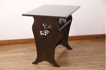透かし入りテーブルを新規製作!お客様のデザインを参考に透かし加工。濃い茶色で着色し仕上げ。(カフェテーブル、コーヒーテーブル、コンソールテーブル)