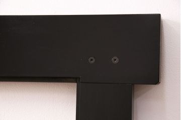 鏡フレームを新規製作!同時購入の水屋箪笥に合わせて上下框を長いデザイン。黒のカシュー塗装で仕上げ。(額)