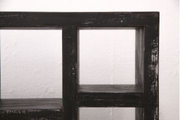 壁掛けマス目棚を新規製作!背面なし。艶消しブラックのエイジング塗装で仕上げ。(ロッカー、棚、オープンラック)