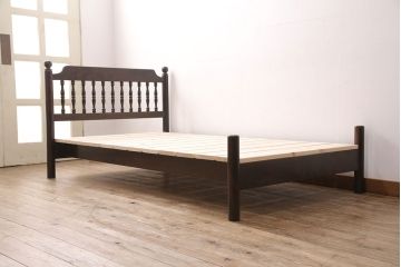 松本民芸家具のベッドフレーム用すのこを新規製作!デザイン、色味は当店商品を参考。(木製ベッド)