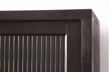 水屋箪笥を新規製作!建具はモールガラスを組み入れ、下部に引き出しを設置。当店商品を参考に着色し仕上げ。(収納棚、食器棚、キャビネット、戸棚)