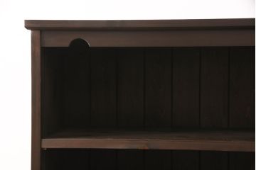 本棚を新規製作!上段はオープンタイプ、下段は戸棚も付いた仕様。濃い茶色で着色し仕上げ。(オープンラック、ブックシェルフ、飾り棚、収納棚)