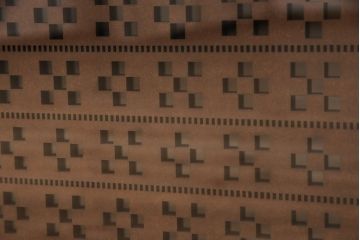 テレビ台を新規製作!建具はみんさー柄のレーザー組子を入れ込み作成。赤味がかった濃い茶色に着色し仕上げ。(テレビボード、ローボード、収納棚、丸窓、組子)