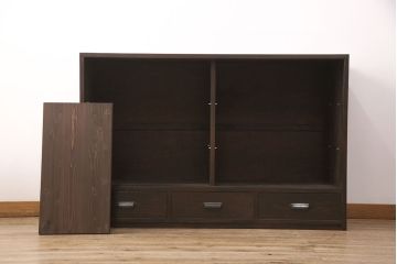 収納棚を新規製作!過去のオーダー家具を再現。濃い茶色に着色し仕上げ。(戸棚、食器棚、キャビネット)