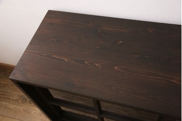 収納棚を新規製作!過去のオーダー家具を再現。濃い茶色に着色し仕上げ。(戸棚、食器棚、キャビネット)