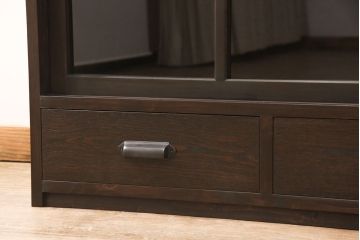 収納棚を新規製作!過去のオーダー家具を再現。濃い茶色に着色し仕上げ。(戸棚、食器棚、キャビネット)