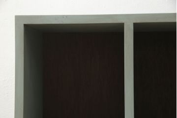 マス目棚を新規製作!淡い青緑のペイントをし、エイジング加工。(収納棚、飾り棚、本棚、オープンラック、ロッカー)