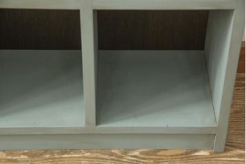 マス目棚を新規製作!淡い青緑のペイントをし、エイジング加工。(収納棚、飾り棚、本棚、オープンラック、ロッカー)