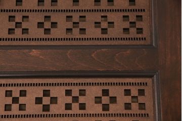 ローテーブルを新規製作!天板にミンサー柄の透かしを施し、ガラス天板を取り付け。(センターテーブル、リビングテーブル)