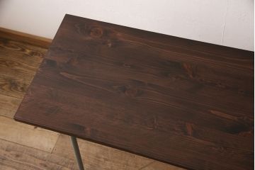 鉄脚テーブルを新規製作!売り切れたものを再現。天板は古材を使用。(作業台、カウンターテーブル)