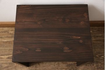コの字型のラックを新規製作!厚みのあるヒノキ無垢使用。(棚、テーブル)