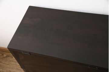 パタパタ収納棚を新規製作!前板には古材とお好みの取っ手パーツを使用。(下駄箱、戸棚)