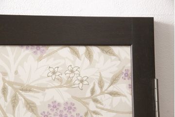 押し入れ用両開き戸を新規製作!表面にウィリアム・モリスの生地を使用し、洋風な扉に。(ふすま、建具)