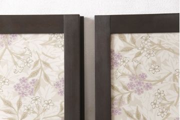 押し入れ用両開き戸を新規製作!表面にウィリアム・モリスの生地を使用し、洋風な扉に。(ふすま、建具)