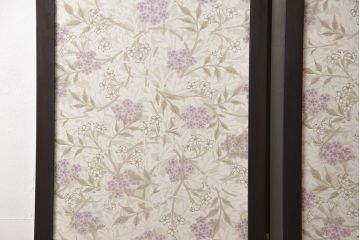 押し入れ用両開き戸を新規製作!表面にウィリアム・モリスの生地を使用し、洋風な扉に。(ふすま、建具)