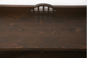 本棚を新規製作!昭和中期の楔式の本棚のデザインを再現。濃い茶色に着色仕上げ。(オープンラック、シェルフ、飾り棚、ブックシェルフ)