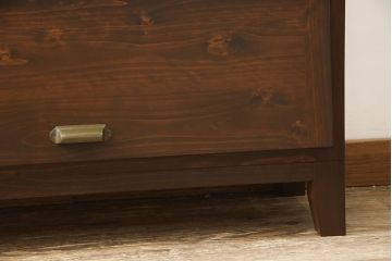 パタパタ収納棚を新規製作!ヒノキ無垢材使用。木目を活かして自然な茶色に着色仕上げ。(戸棚、キャビネット、ロッカー、下駄箱)