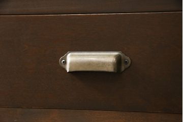 重ね戸棚を新規製作!本体に樺材、建具ガラスには気泡ガラスと花柄斜めガラスを使用。ご希望の色味に着色仕上げ。(キャビネット、食器棚、収納棚、店舗什器)