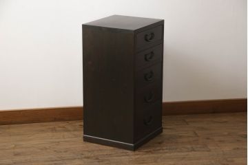 小引き出しを新規製作!本体はヒノキ材、前板は栗材で製作。取っ手は古金具を使用。(小物収納、サイドチェスト)