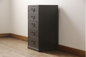 小引き出しを新規製作!本体はヒノキ材、前板は栗材で製作。取っ手は古金具を使用。(小物収納、サイドチェスト)