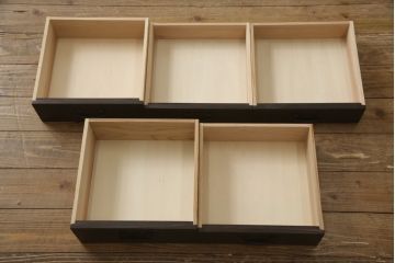 小引き出しを新規製作!本体はヒノキ材、前板は栗材で製作。取っ手は古金具を使用。(小物収納、サイドチェスト)