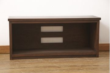 テレビ台を新規製作!建具に七宝模様の組子レーザー加工をし、背面には穴あけ加工。色味は当店商品を参考に着色。(収納棚、キャビネット、テレビ台、テレビボード)
