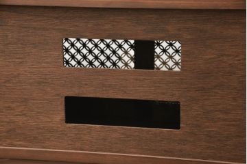 テレビ台を新規製作!建具に七宝模様の組子レーザー加工をし、背面には穴あけ加工。色味は当店商品を参考に着色。(収納棚、キャビネット、テレビ台、テレビボード)