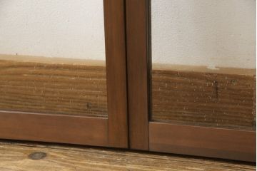 食器棚用の建具を新規製作!お客様の建具の仕様やサイズを元に再製作。ガラスはそのまま使用し、本体は現状の色味に合わせて着色。(建具、引き戸、ガラス戸)