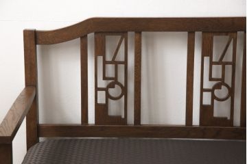2人掛けソファを新規製作!ラフジュ工房オリジナルのソファを参考に製作。ご希望の生地を張り、鋲、ブレードを取り付け。(ベンチ、ダイニングソファ)